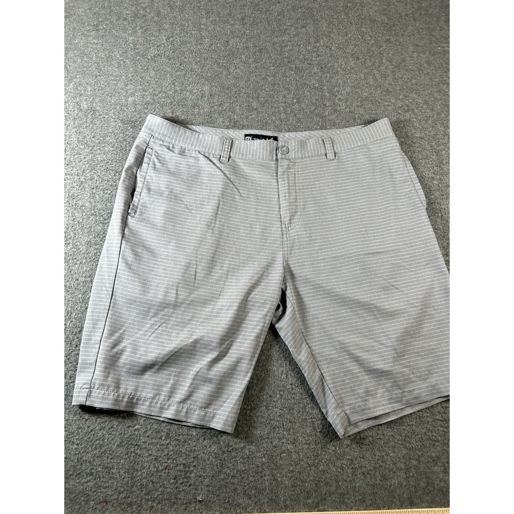 Travis Mathew Golf Shorts Mens 40 Light‎ Gray Stripe Regular Fit